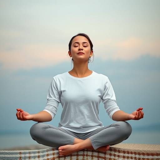 A person meditating, representing reduced stress and anxiety through a healthy lifestyle.